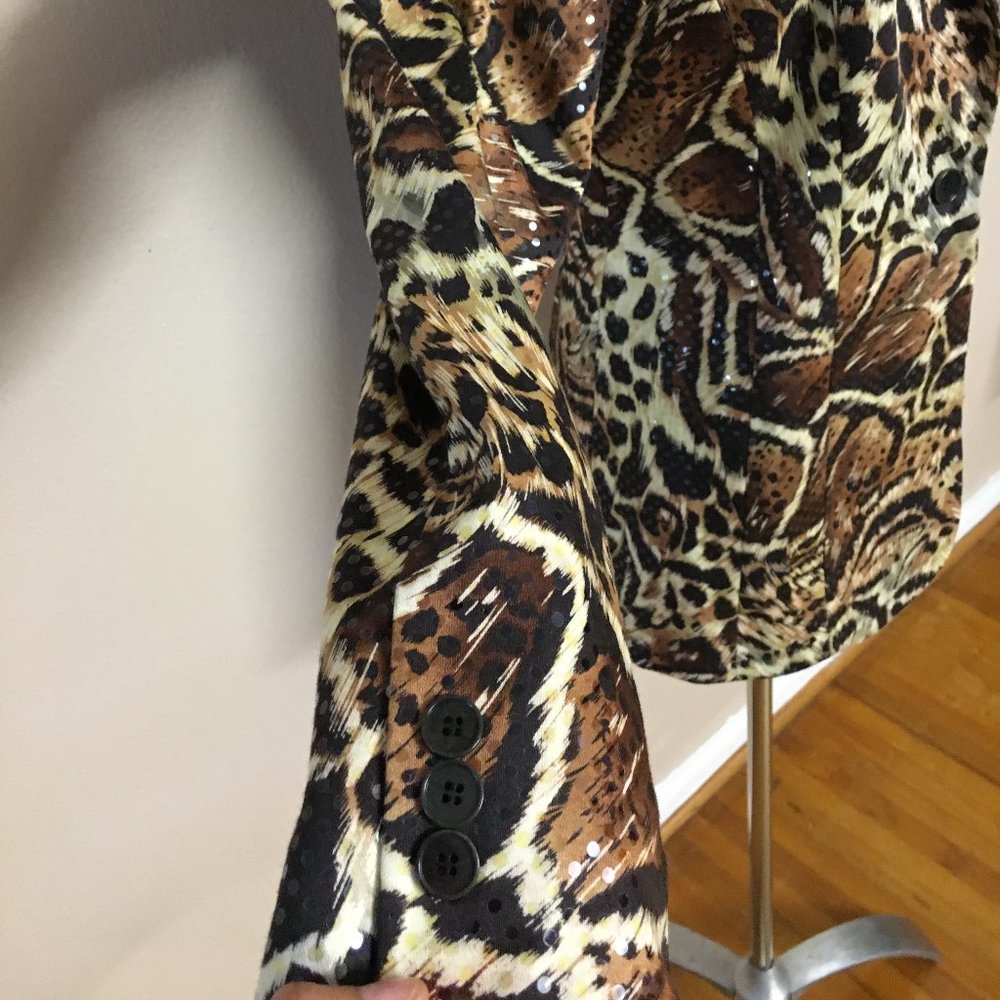 Vintage Leopard Print Cache Blazer Jacket Clear C… - image 4
